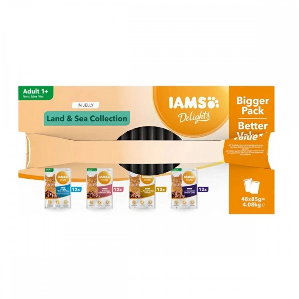 Iams Delights in jelly Multipack Land & Sea Collection 48×85 g