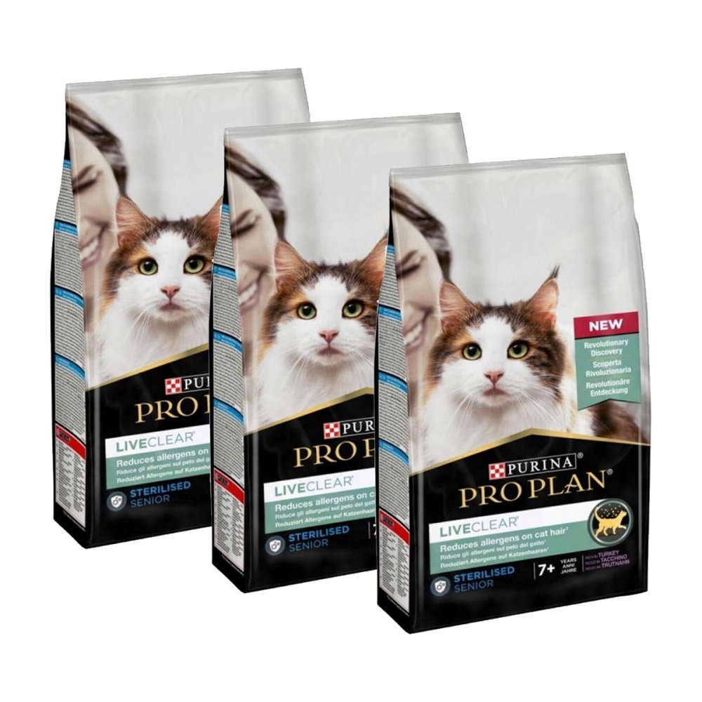 Purina Pro Plan LiveClear Cat Senior Sterilised Turkey 7+ 3x1,4 kg