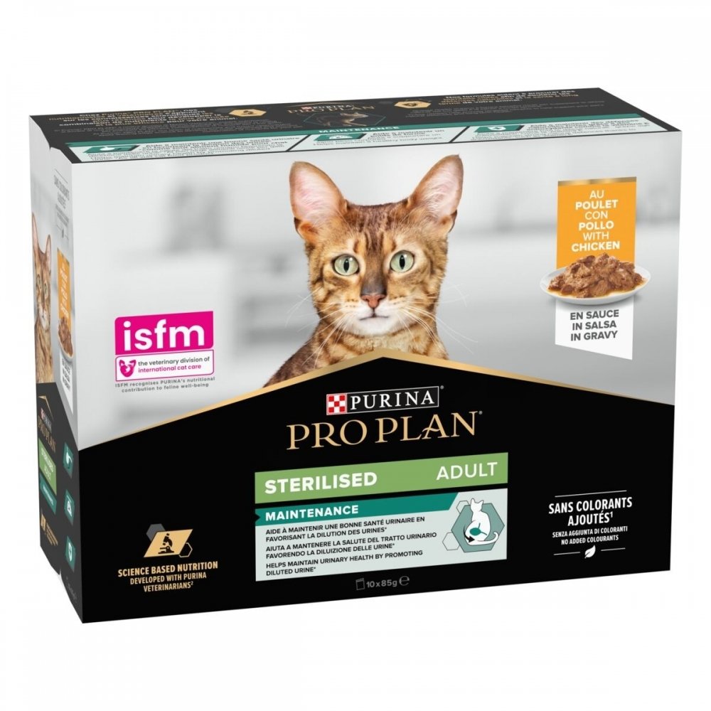 Purina Pro Plan Cat Adult Sterilised Maintenance Chicken Multipack 10×85 g