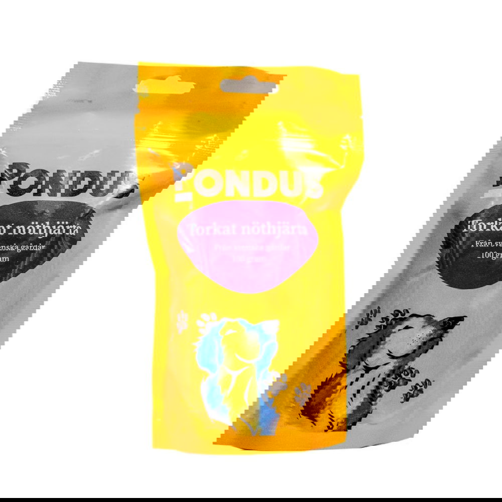 Pondus Torkat Nöthjärta Hundgodis 100g