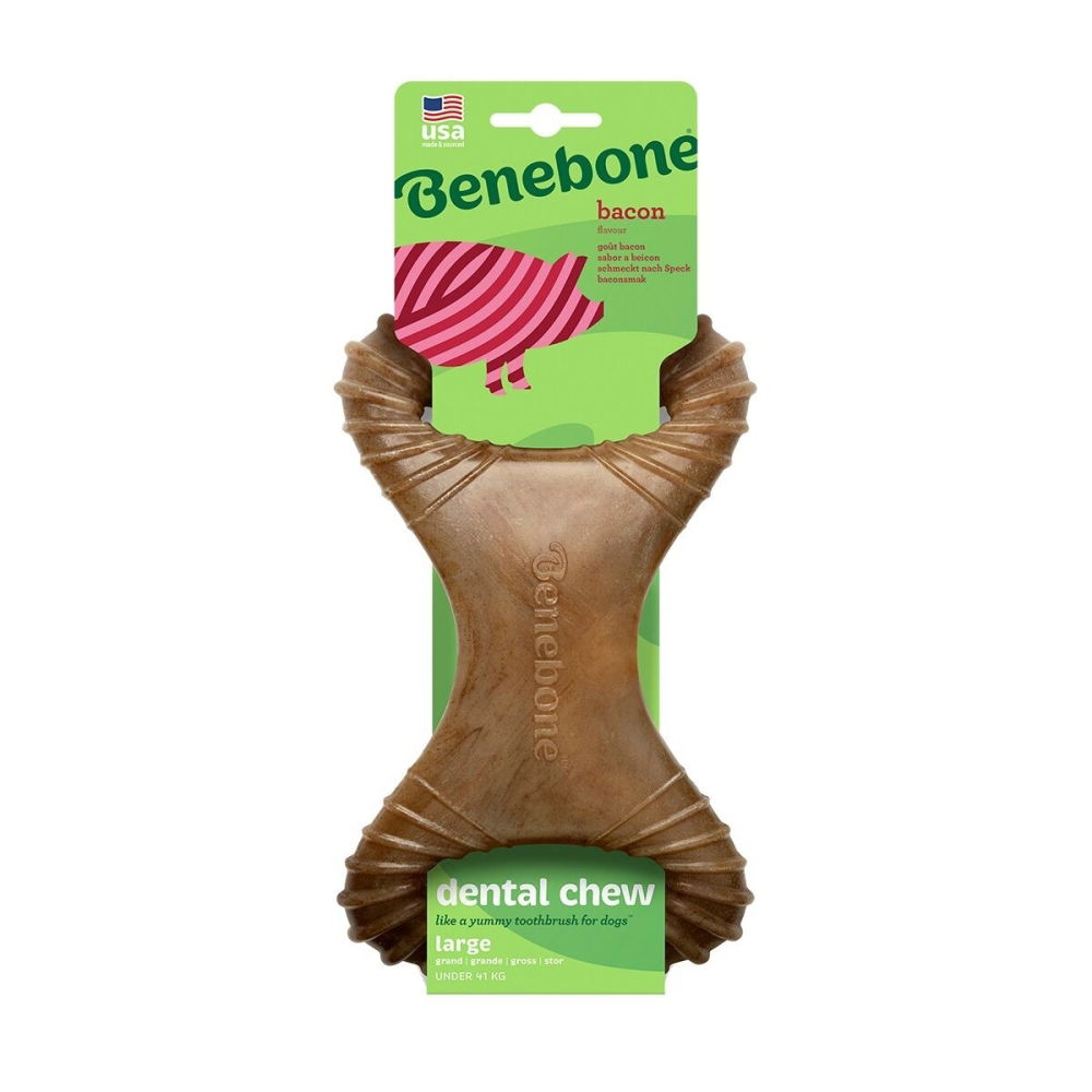 Benebone Dentaltuggben i Nylon med Baconsmak (L)