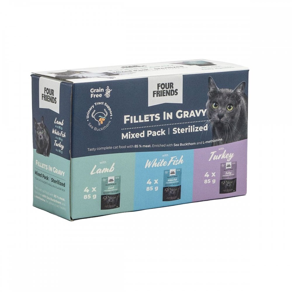 Four Friends Cat Sterilized Gravy Multipack 12×85 g