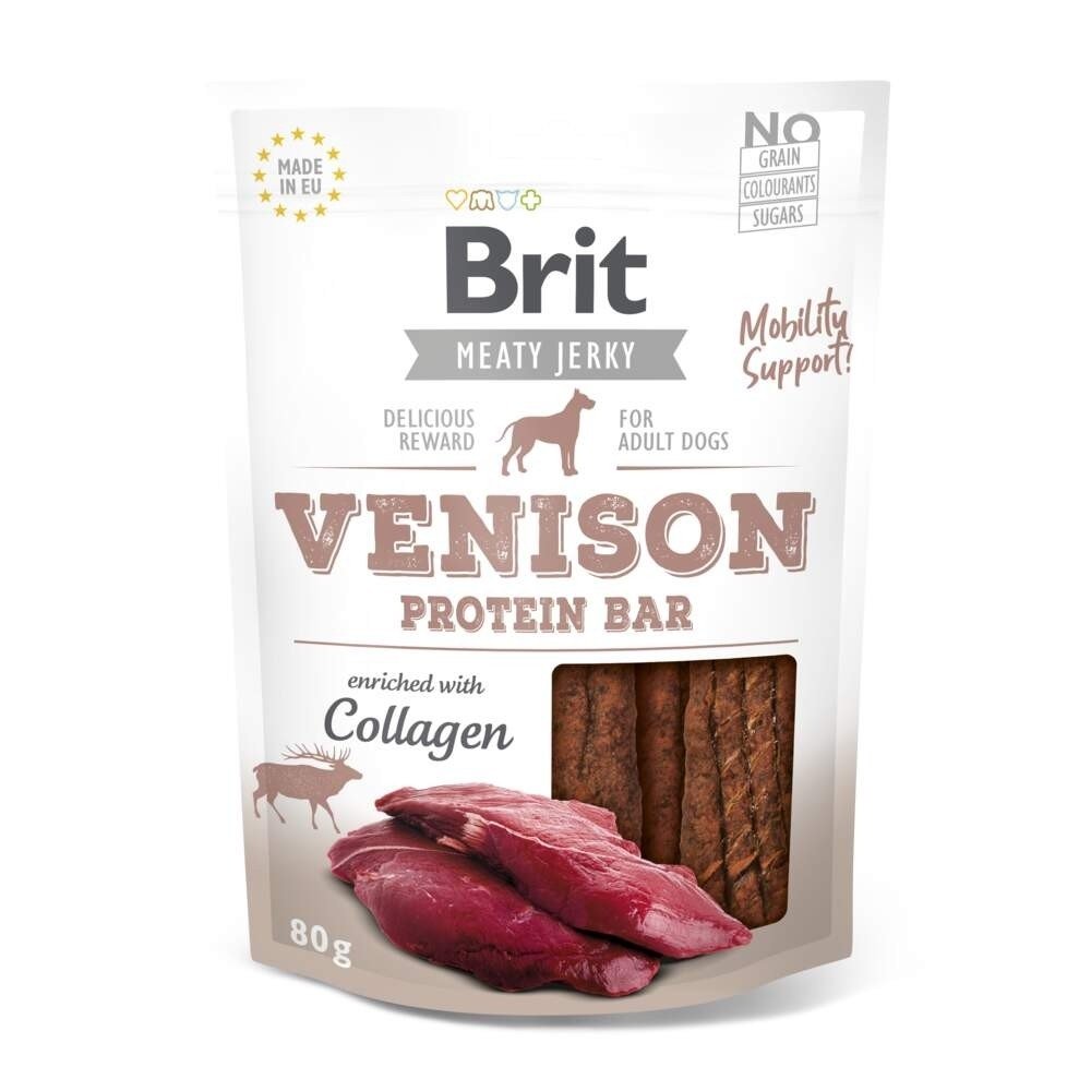 Läs mer om Brit Care Meaty Jerky Proteinbar Venison (80 g)
