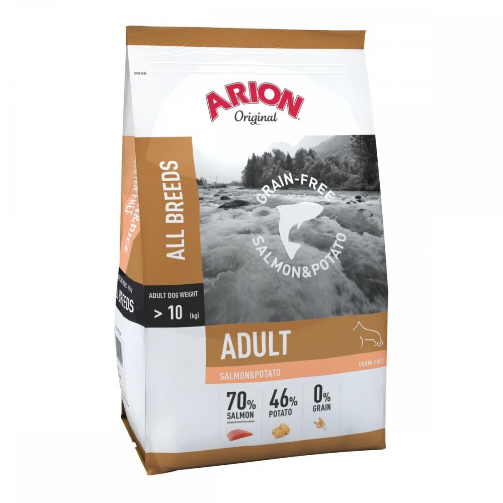 Läs mer om Arion Dog Adult All Breeds No Grain Salmon & Potato 12 kg