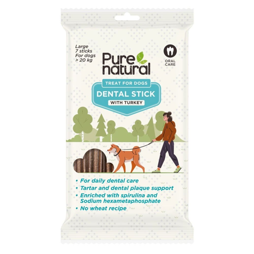 Purenatural Dental Sticks Kalkon 7-pack (L)