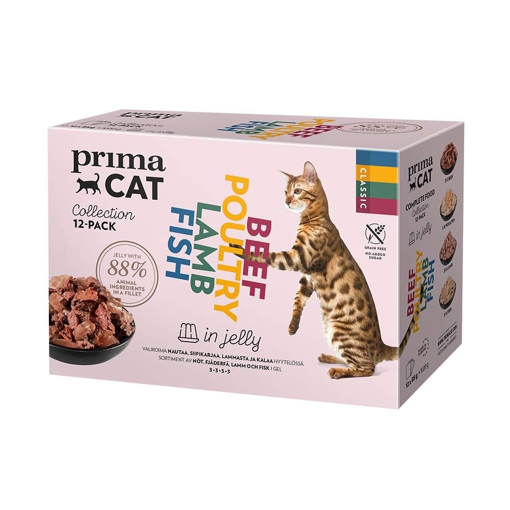 PrimaCat Classic Multipack i Jelly 12×85 g