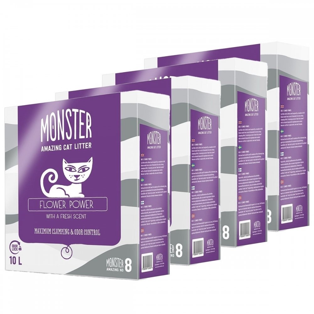Monster Amazing Cat Litter Monster Flower Power 4 x 10L