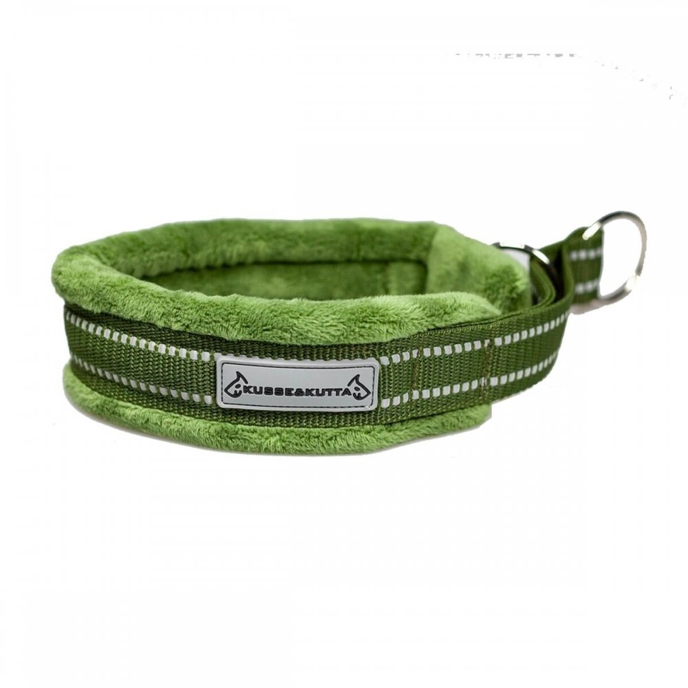 Läs mer om Kusse & Kutta Fluffigt Hundhalsband i Bred Modell Grön (10)