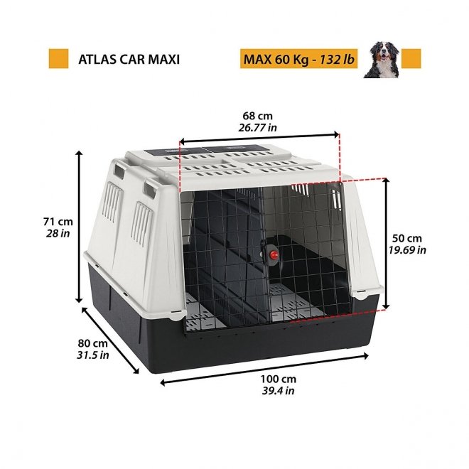 Ferplast Transportbur Bil Atlas (100 x 80 x 70 cm)