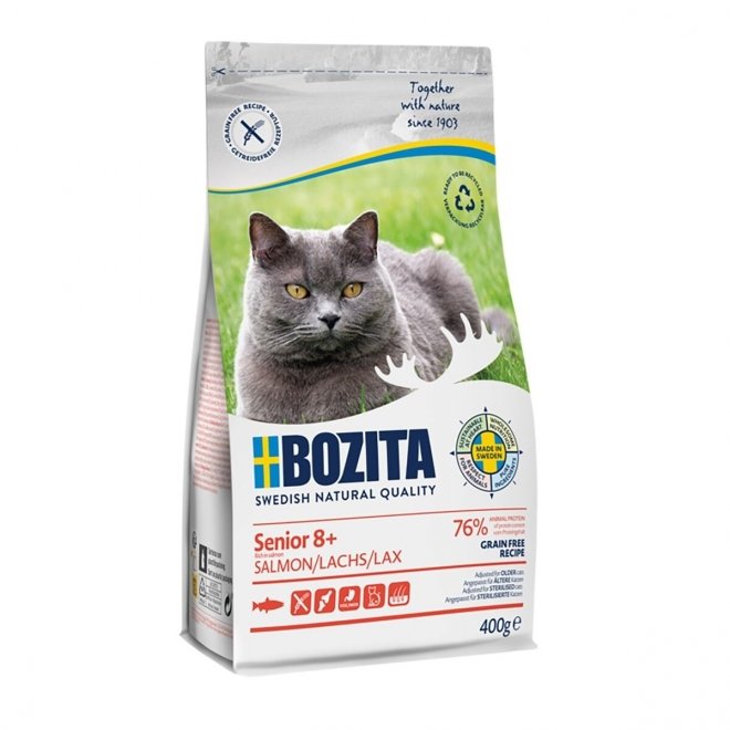 Bozita Senior 8+ Spannmålsfri Kattmat med Lax (400 g)