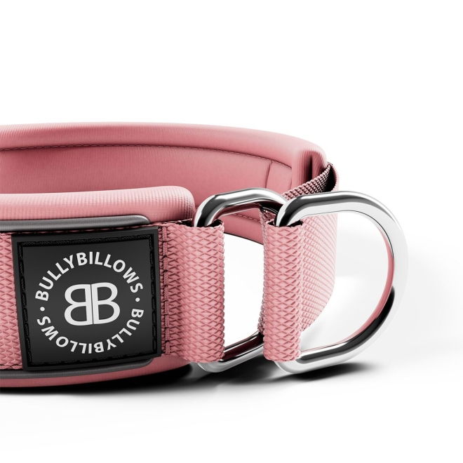 BullyBillows Hundhalsband Halvstryp Reflekterande Rosa 4 cm