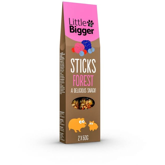 Little&Bigger Sticks Smådjur Skogsbär 2×60 g