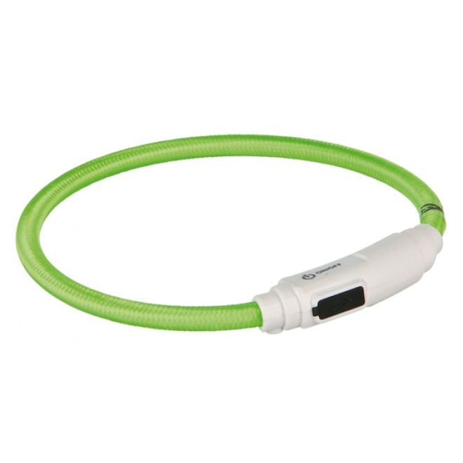 Trixie LED-halsband med USB Grön (L)