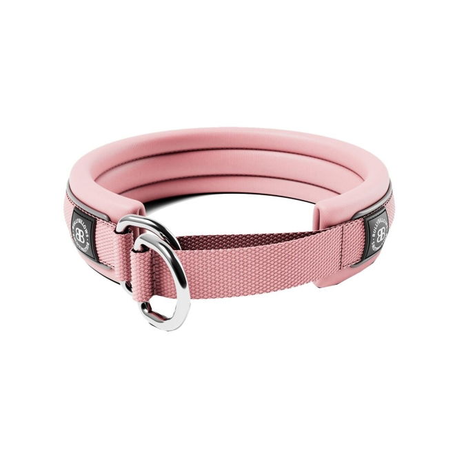 BullyBillows Hundhalsband Halvstryp Rosa Reflekterande  3 cm