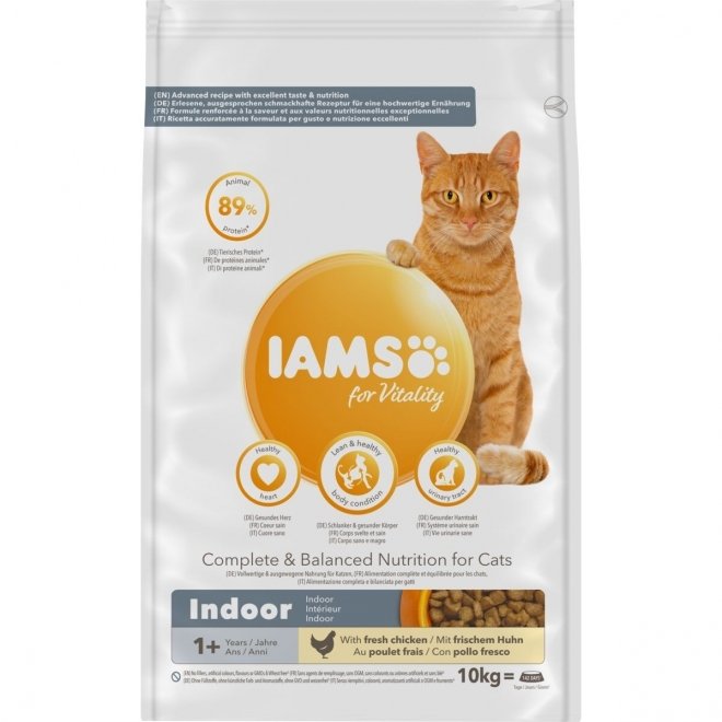 Iams for Vitality Cat Adult Indoor Chicken (10 kg)