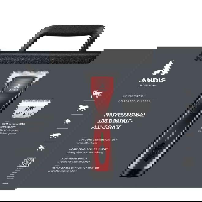 Andis Pulse ZR II Wide Klippmaskin Röd