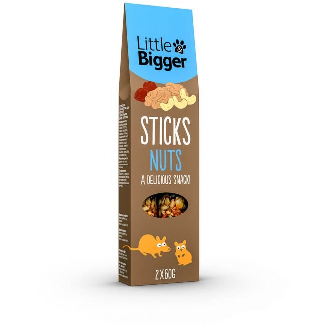Little&Bigger Sticks Smådjur Nöt 2×60 g
