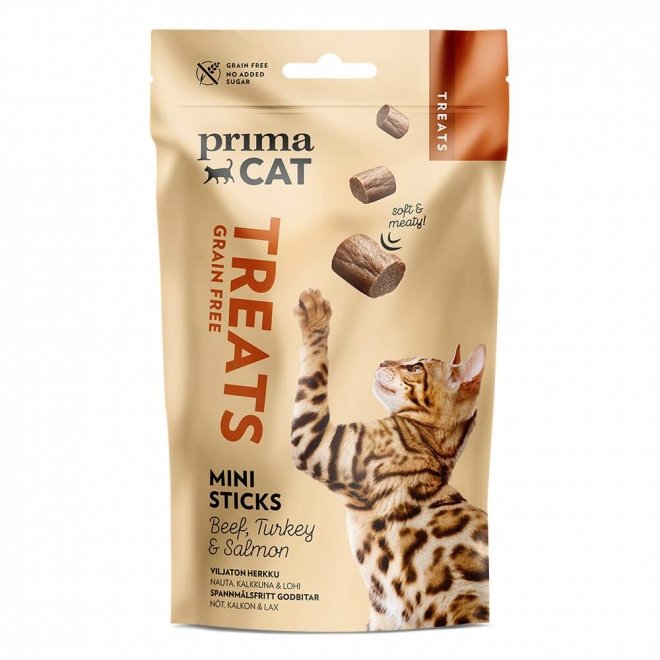 PrimaCat Softy Grain Free Mini Sticks Beef, Turkey & Salmon 50 g