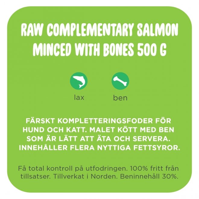 Smaak Raw Complementary Salmon Minced with Bones 500 g