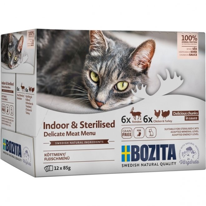 Bozita Indoor & Sterilised Multibox i Sås 12x85 g