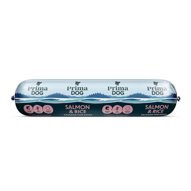 PrimaDog Sausage Salmon & Rice 800 g