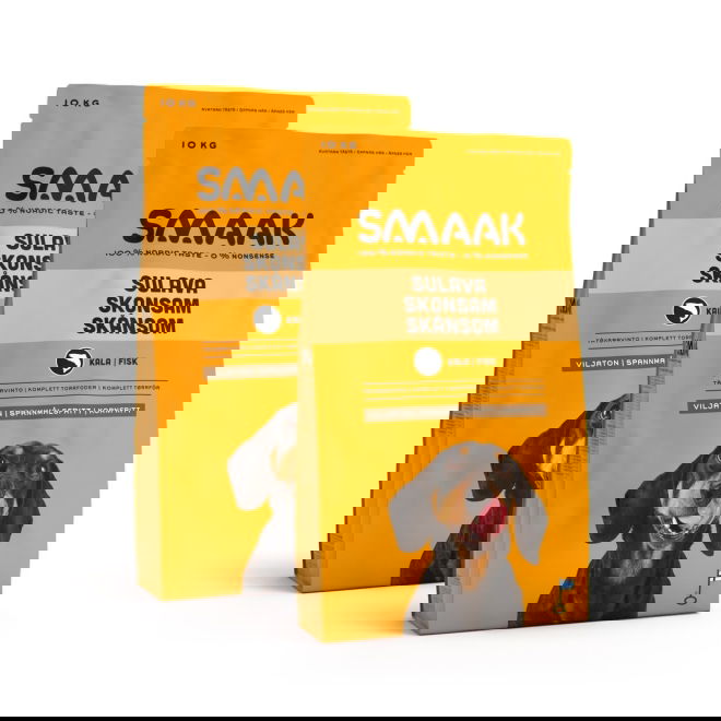 SMAAK Dog Adult Spannmålsfri Skonsam Fisk 2 x 10 kg