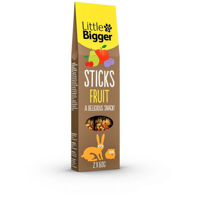 Little&Bigger Sticks Smådjur Frukt 2x60 g