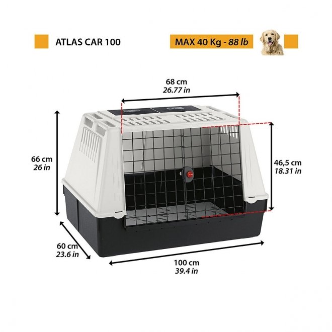 Ferplast Transportbur Bil Atlas (100 x 60 x 66 cm)