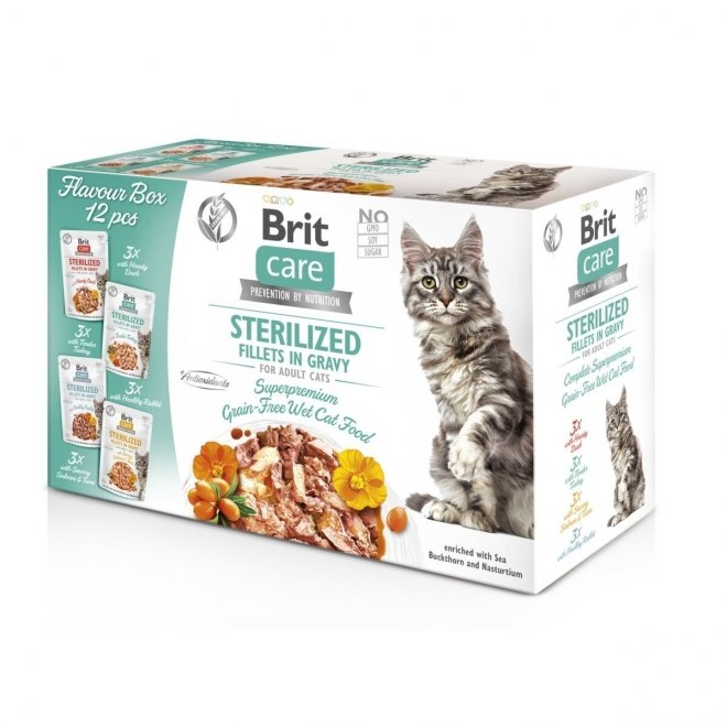 Brit Care Cat Sterilized Bitar i Sås Multipack 12 x 85 g