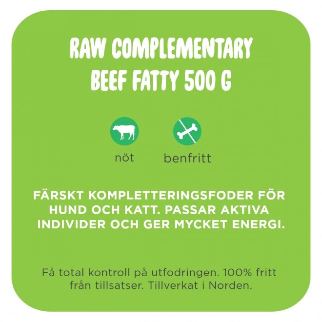 Smaak Raw Complementary Beef Fatty 500 g