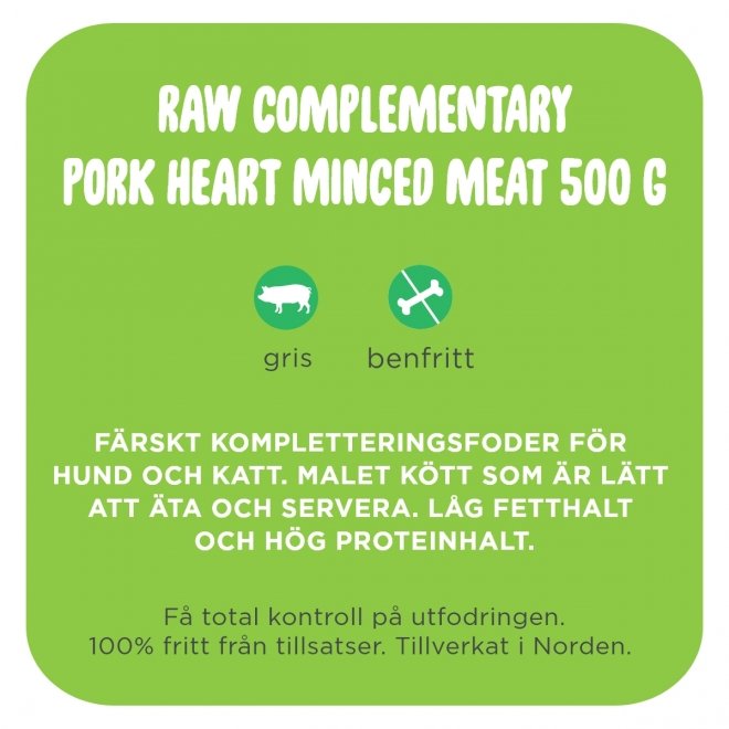 Smaak Raw Complementary Pork Heart Minced Meat 500 g