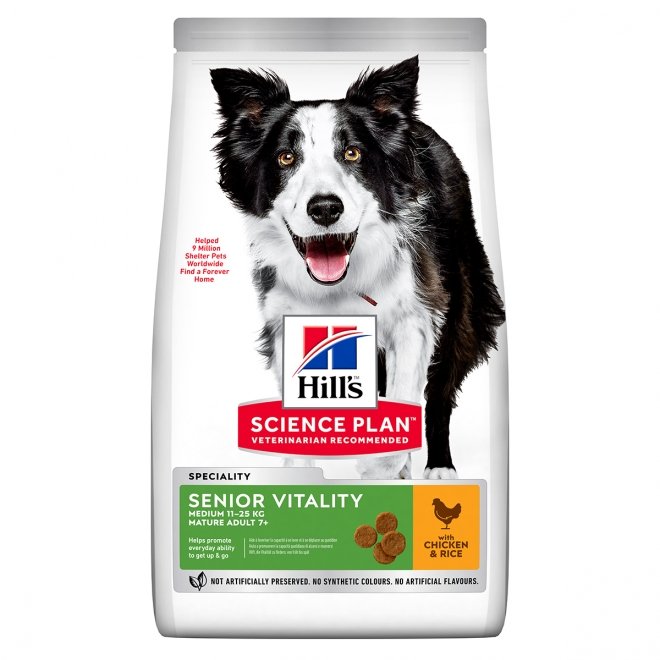 Hill&#39;s Science Plan Dog Mature Adult 7+ Senior Vitality Medium Chicken