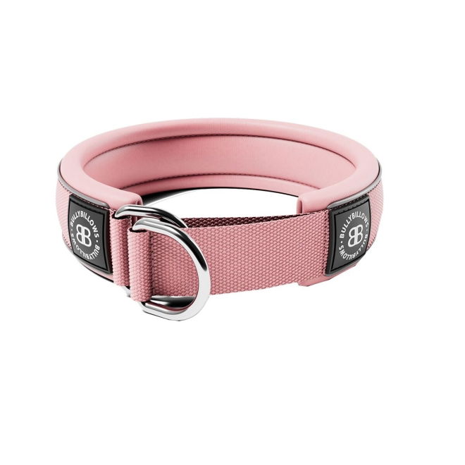 BullyBillows Hundhalsband Halvstryp Reflekterande Rosa 4 cm