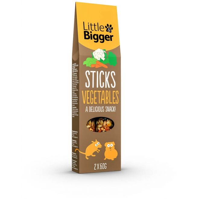 Little&Bigger Sticks Smådjur Grönsakser 2x60 g