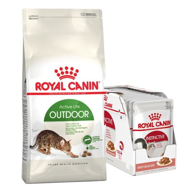 Royal Canin Outdoor 30 Torrfoder 10 kg+Royal Canin Instinctive Gravy Wet 12x85 g