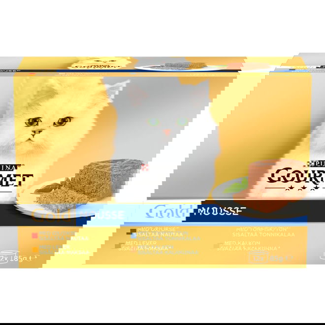 Gourmet Gold Mousse Kött & Fisk 12 x 85 g