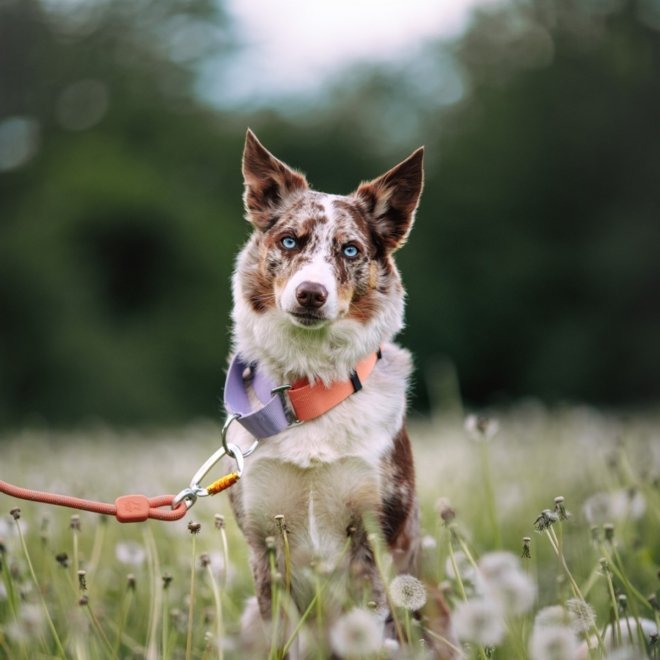 Woolly Wolf Color Block Hundhalsband Halvstryp Rosa