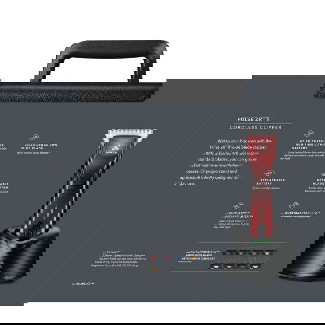 Andis Pulse ZR II Wide Klippmaskin Röd