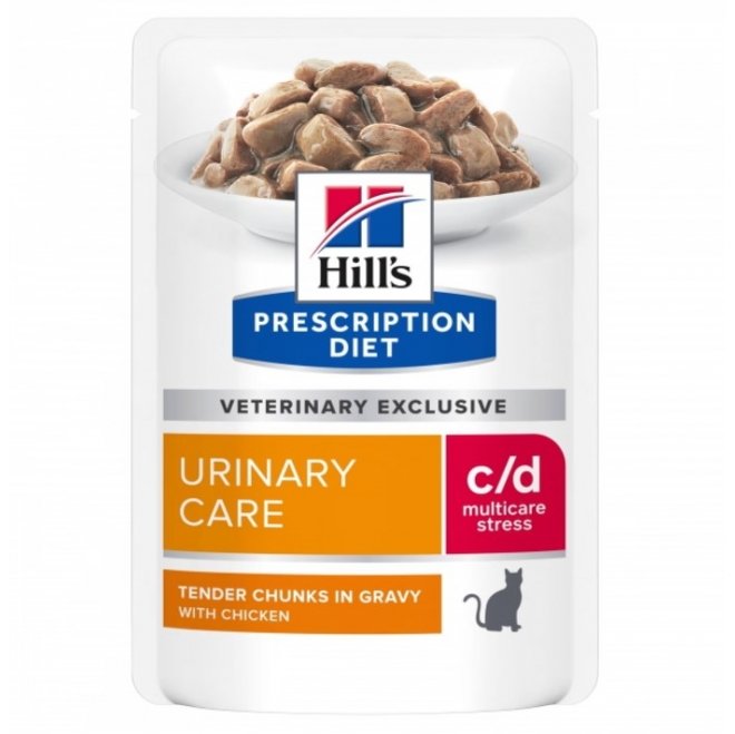 Hill&#39;s Prescription Diet Feline c/d Urinary Care Multicare Stress Chicken Torrfoder 12 kg & Våtfoder 12x85 g